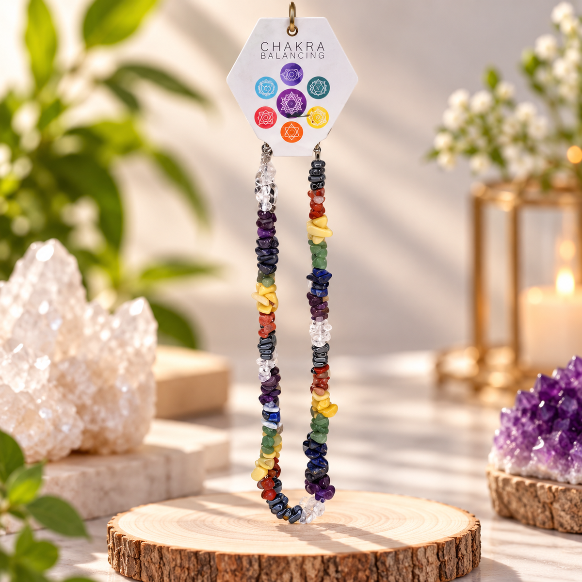 Chakra Small Stone Chip Necklace
