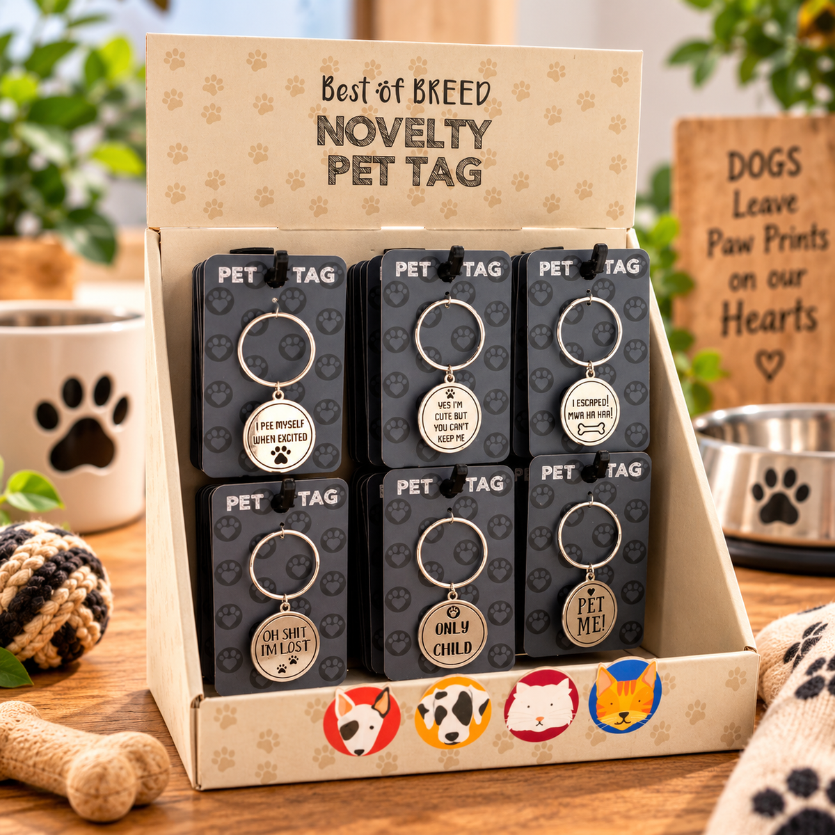 Metal Pet Collar Pendant – 6 Assorted Designs