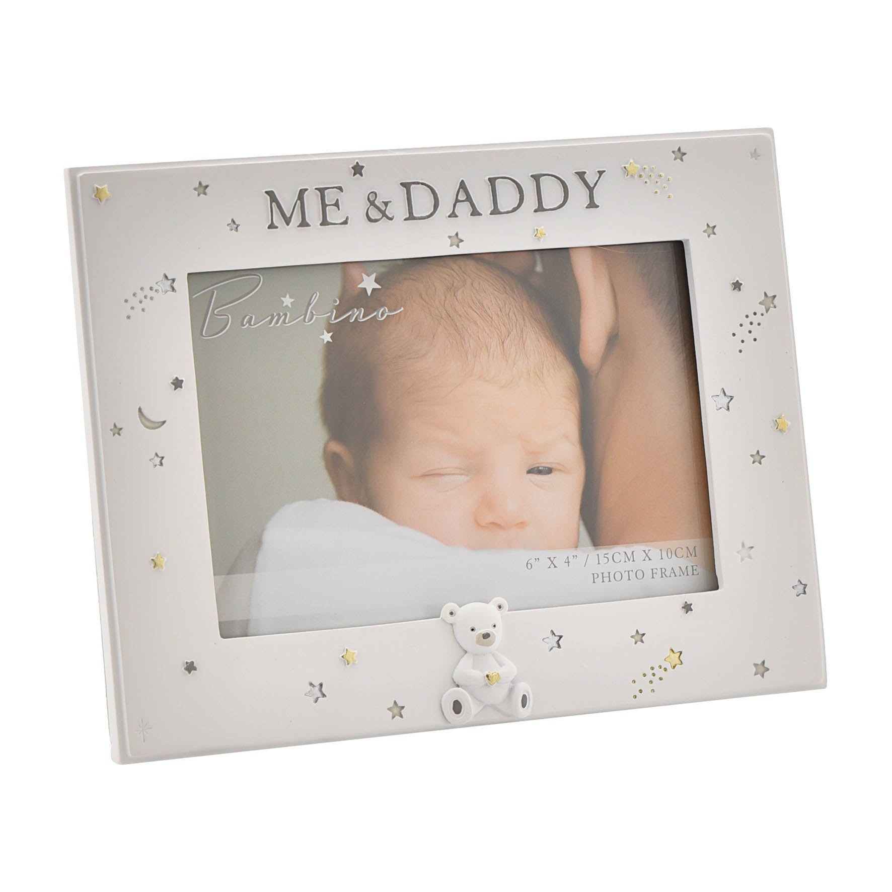 Photo frame with 'ME & DADDY' text and a teddy bear design 