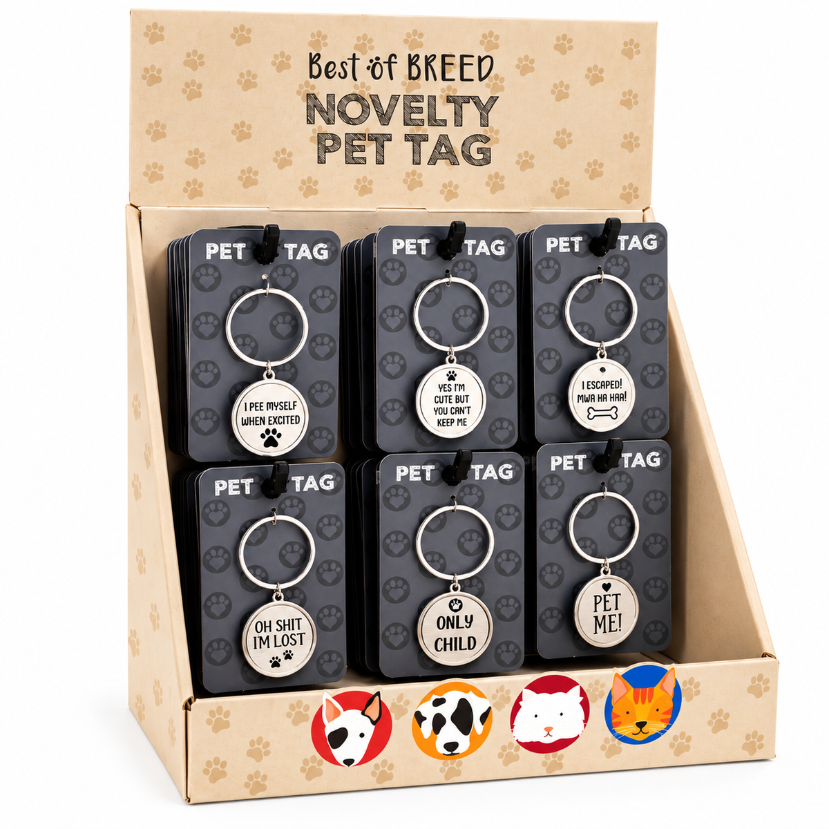 Metal Pet Collar Pendant – 6 Assorted Designs