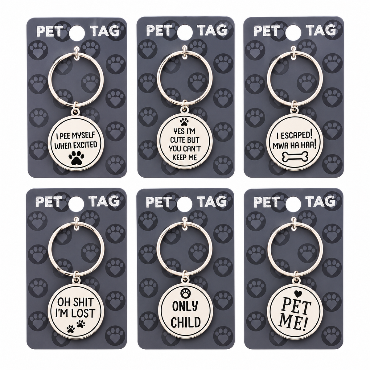 Metal Pet Collar Pendant – 6 Assorted Designs